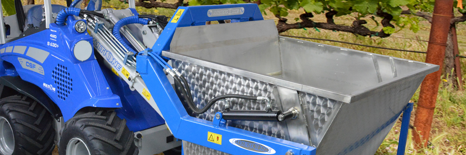 Multione-tipping-dumper for mini loaders