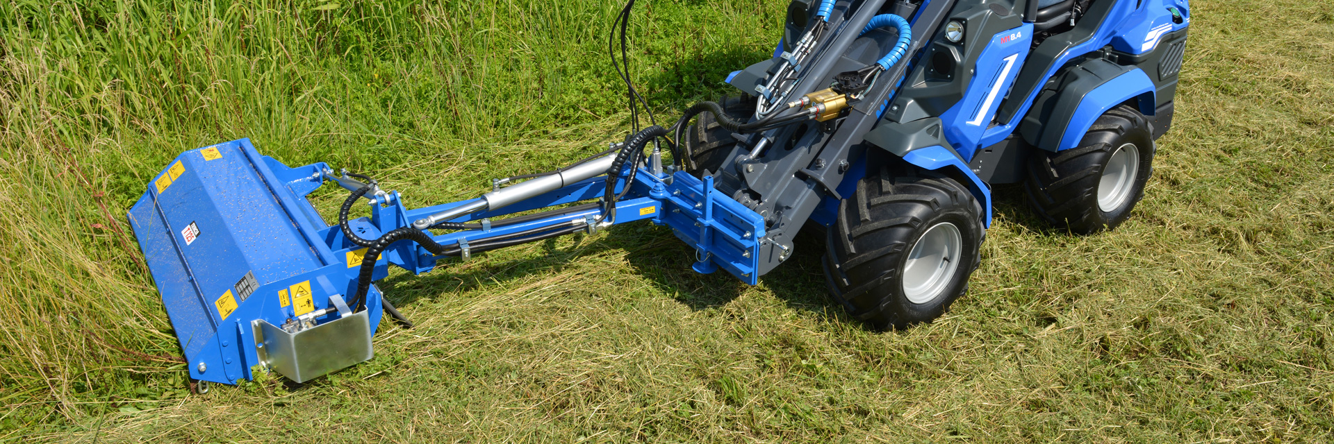 mini excavator flail mower with side shift